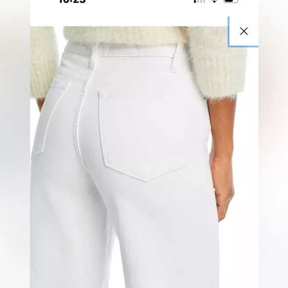 NWOT | FRAME Le Slim Palazzo Raw Hem Jeans | White | Full length | SZ 26 - Picture 4 of 13